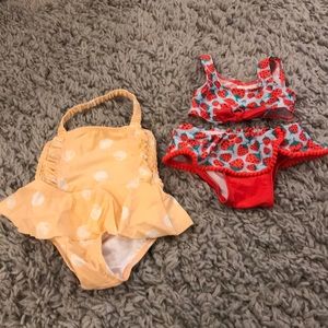 Bundle of 2 infant swimsuits bathing suit 12 month
